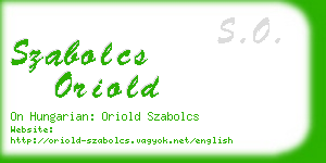 szabolcs oriold business card